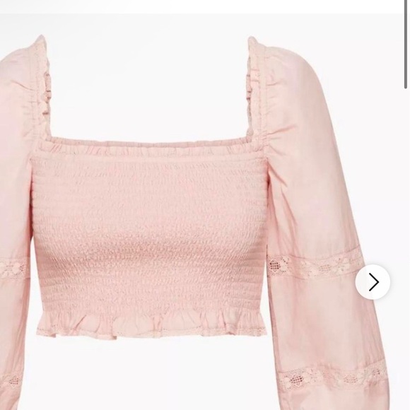 Wilfred WOMENS PINK MEDIUM Puff sleeves Crop Blouse - Picture 5 of 12